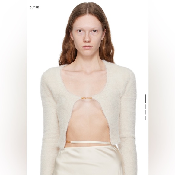 Jacquemus Off white Le Papier La Maille Neve Manches Longues cardigan - Picture 1 of 4